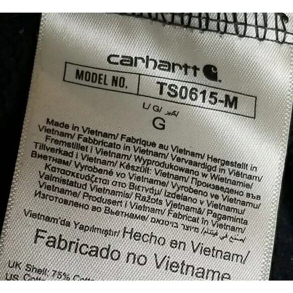 Carhartt Sweatshirt Hoodie Mens Large Thrashed Distressed Black - Picture 11 of 14